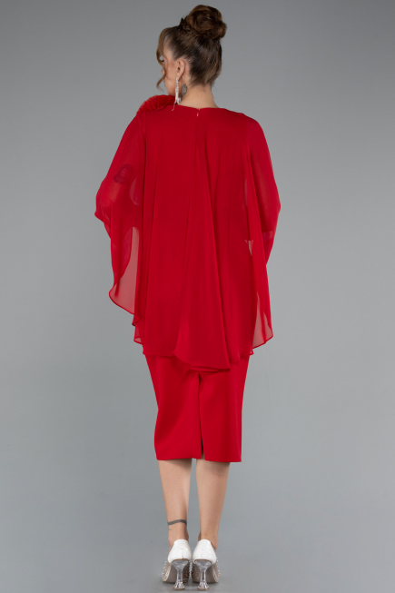 Robe de Cérémonie Midi Rouge ABK2382