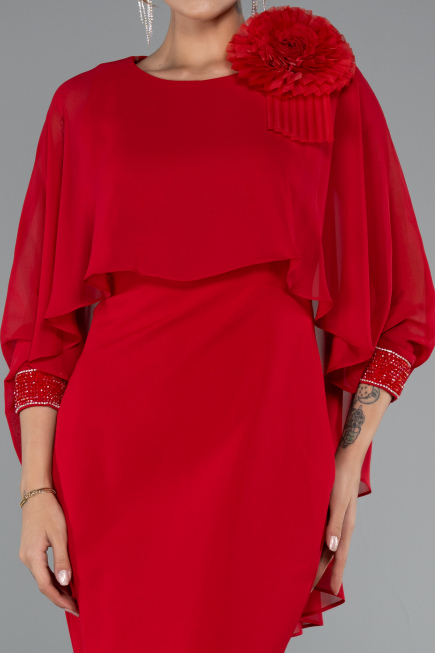 Robe de Cérémonie Midi Rouge ABK2382