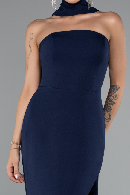 Robe de Soirée Longue Bleu Marine ABU5097