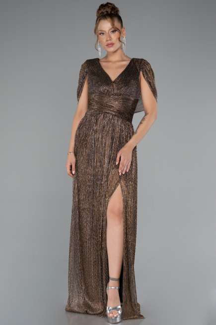 Robe de Soirée Longue Cuivre ABU5098