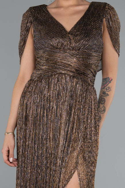 Robe de Soirée Longue Cuivre ABU5098