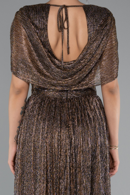 Robe de Soirée Longue Cuivre ABU5098
