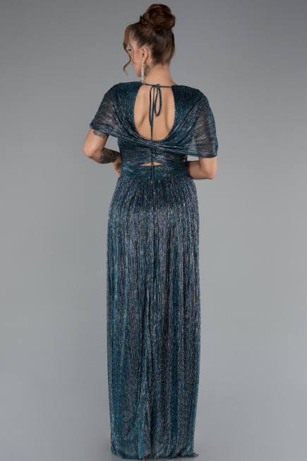 Robe de Soirée Longue Vert Pétrole ABU5098