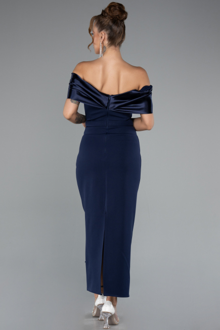 Robe De Soirée Midi Bleu Marine ABK2212
