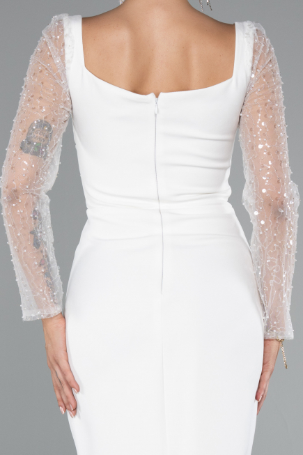 Robe de Cérémonie Midi Blanc ABK2387