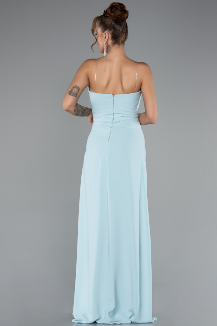 Robe de Soirée Longue Mousseline Menthe ABU5108