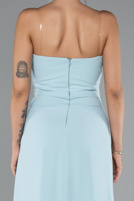 Robe de Soirée Longue Mousseline Menthe ABU5108