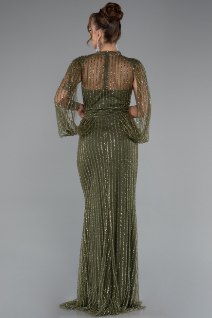 Robe De Soirée Longue Kaki ABU3981