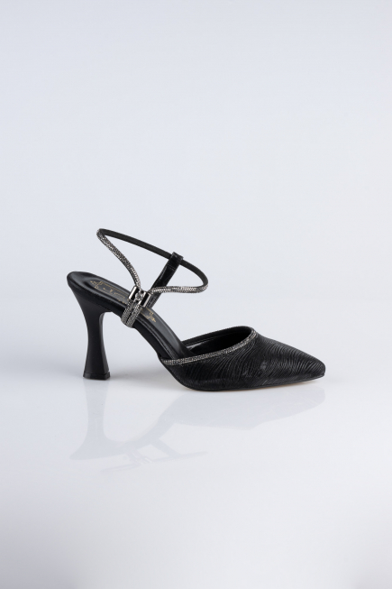 Stiletto Coupe Au Laser Noir MJ5150