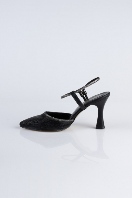 Stiletto Coupe Au Laser Noir MJ5150