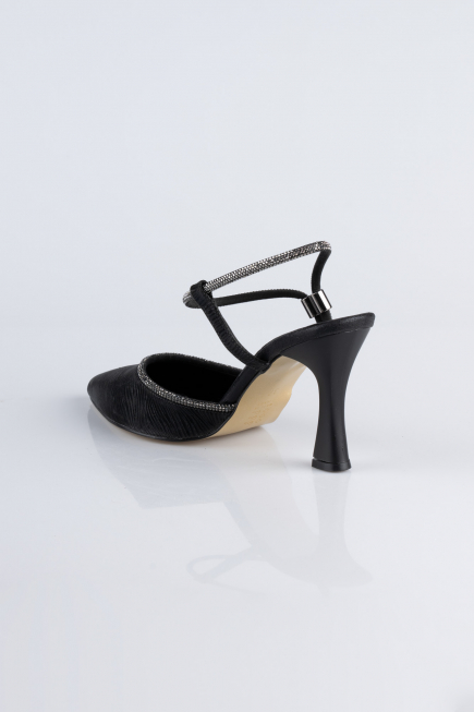 Stiletto Coupe Au Laser Noir MJ5150