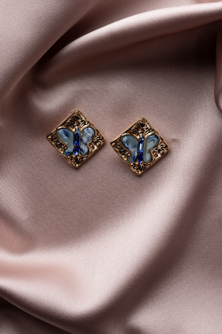 Boucle d'Oreille Bleu BJ1040