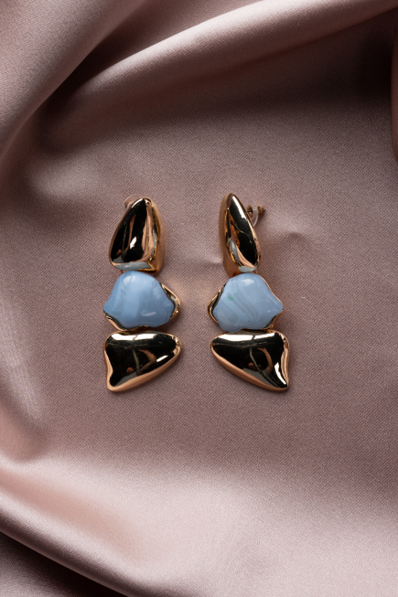 Boucle d'Oreille Bleu BJ1042