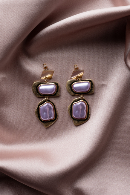 Boucle d'Oreille Lilas BJ1043