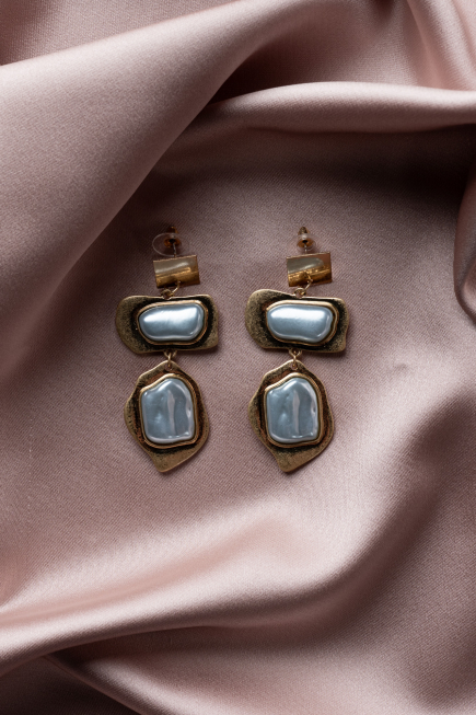 Boucle d'Oreille Bleu BJ1043