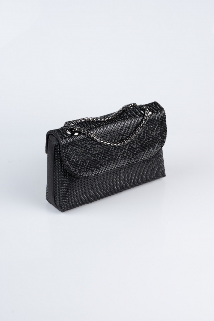 Sac de Soirée Luxe Plâtre Noir V934