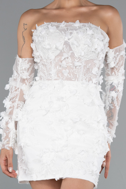 Robes de Mariage Mini Blanc ABG130