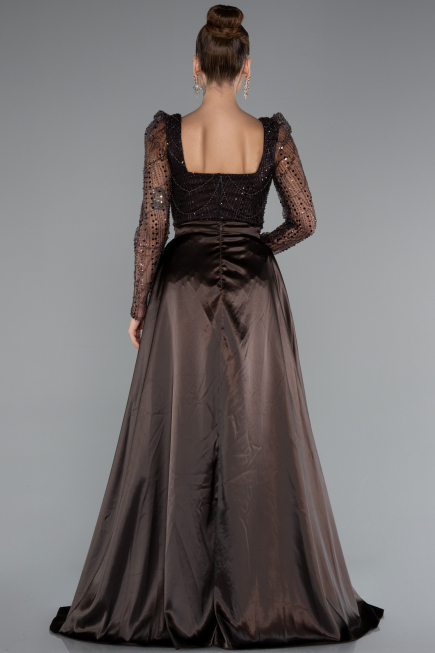 Robe De Soirée Longue Brun foncé ABU4603