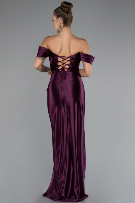 Robe De Soirée Longue Prune ABU3611