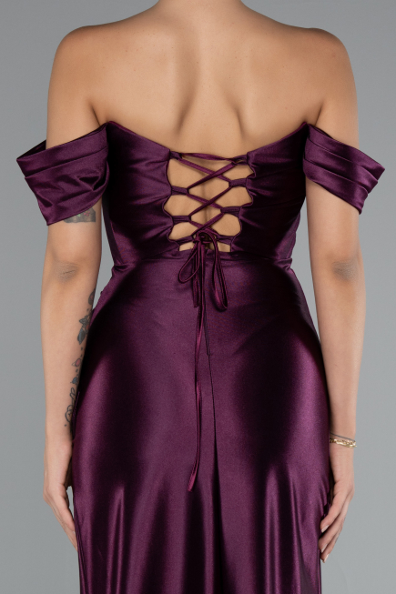 Robe De Soirée Longue Prune ABU3611