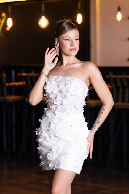 Robes de Mariage Mini Blanc ABG130