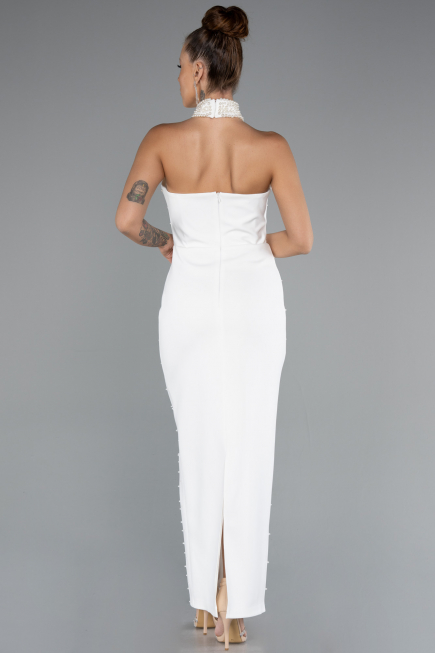 Robe de Soirée Midi Blanc ABK2399