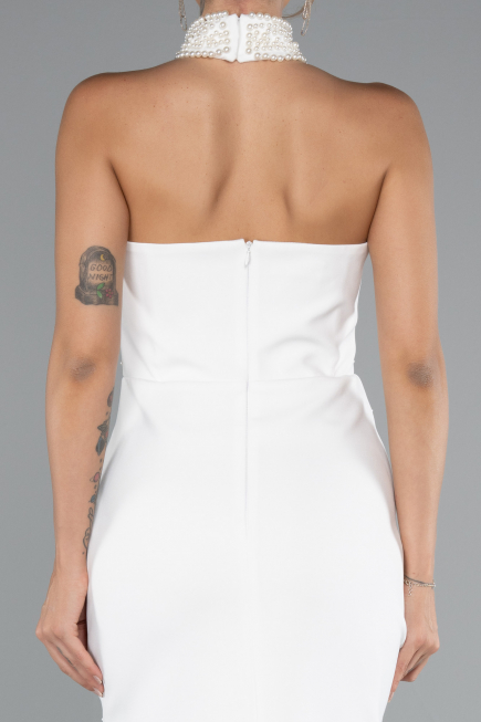 Robe de Soirée Midi Blanc ABK2399