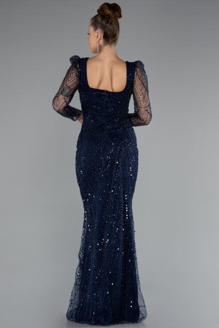 Robe de Soirée Longue Bleu Marine ABU4603