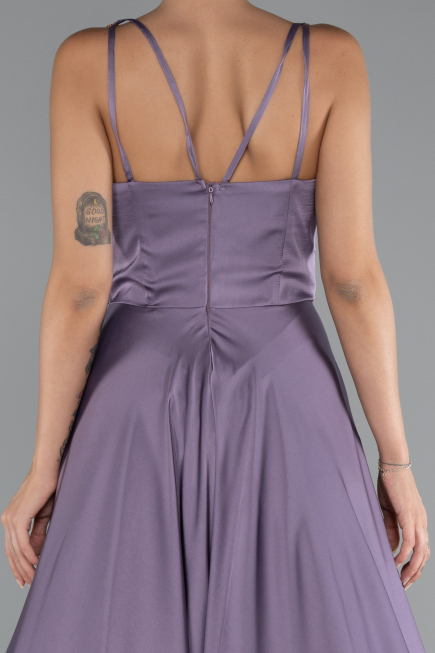 Robe de Soirée Longue Satin Lavande ABU5146