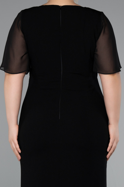 Robe De Invitation Grande Taille Midi Noir ABK2401