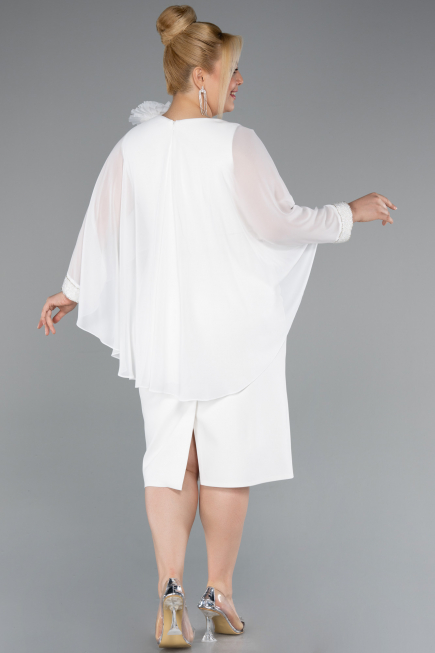 Robe De Fête Grande Taille Midi Blanc ABK2383
