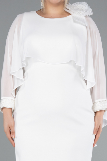 Robe De Fête Grande Taille Midi Blanc ABK2383