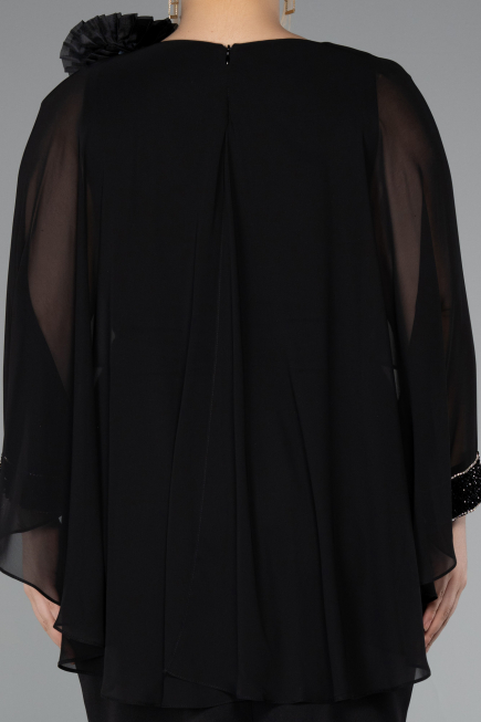 Robe De Fête Grande Taille Midi Noir ABK2383