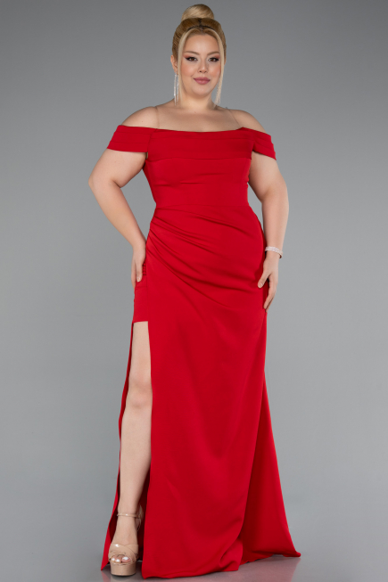Robe De Soirée Grande Taille Longue Rouge ABU5156