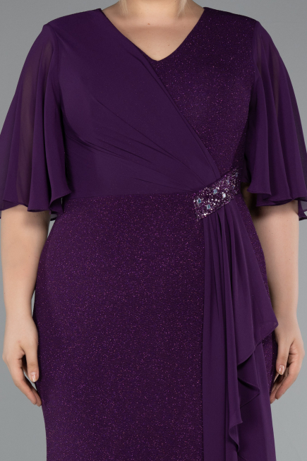 Robe De Soirée Grande Taille Longue Violet Foncé ABU2651