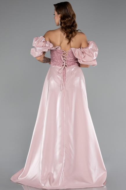 Robe de Soirée Longue Perlé Poudre ABU5154