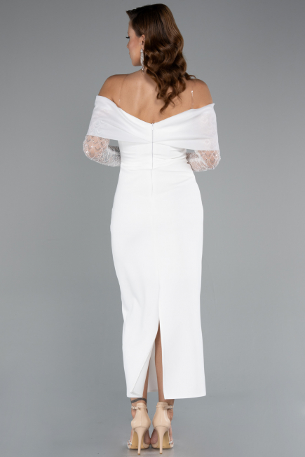 Robe de Cérémonie Midi Blanc ABK2406