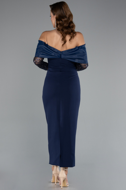 Robe de Cérémonie Midi Bleu Marine ABK2406