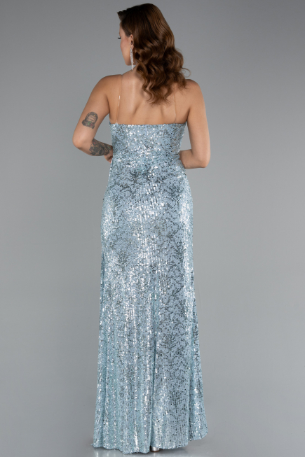 Robe de Soirée Longue Squameuse Menthe ABU5167