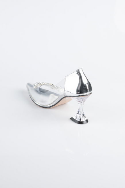 Stiletto Cuir Verni Argent ABR1055