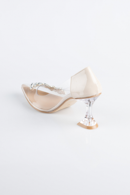 Stiletto Cuir Verni Vison ABR1055