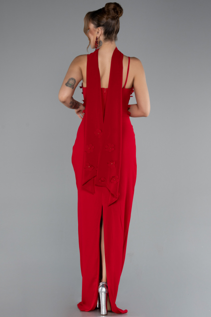 Robe de Soirée Longue Rouge ABU5181