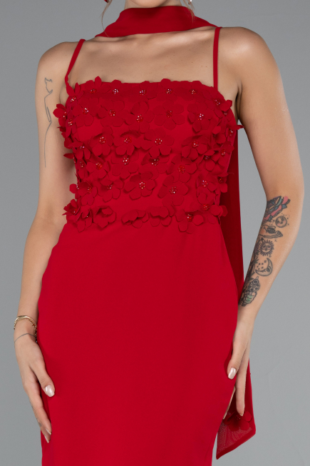 Robe de Soirée Longue Rouge ABU5181