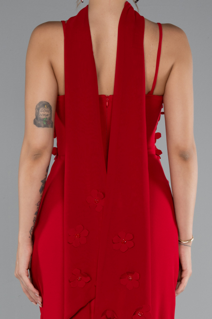 Robe de Soirée Longue Rouge ABU5181