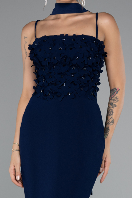 Robe de Soirée Longue Bleu Marine ABU5181