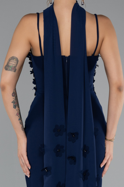 Robe de Soirée Longue Bleu Marine ABU5181
