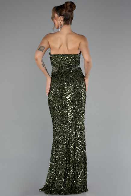 Robe de Soirée Longue Kaki ABU5185