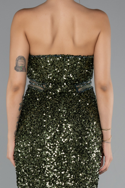 Robe de Soirée Longue Kaki ABU5185