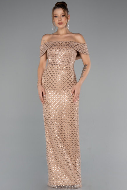 Robe de Soirée Longue Or ABU5186