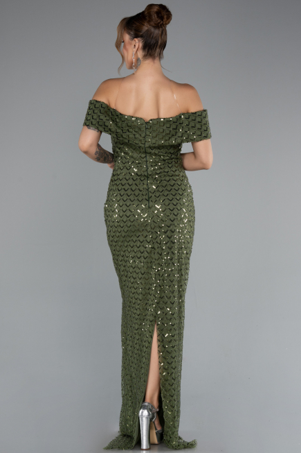Robe de Soirée Longue Kaki ABU5186